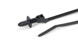 HellermannTyton 157-00216 | 1-Piece Cable Tie/Offset Fir Tree with Disc, 12.5 mm Offset, 9.2"L, .24-.27" Hole, 50lb, PA66HIRHS, Black,1000/pkg