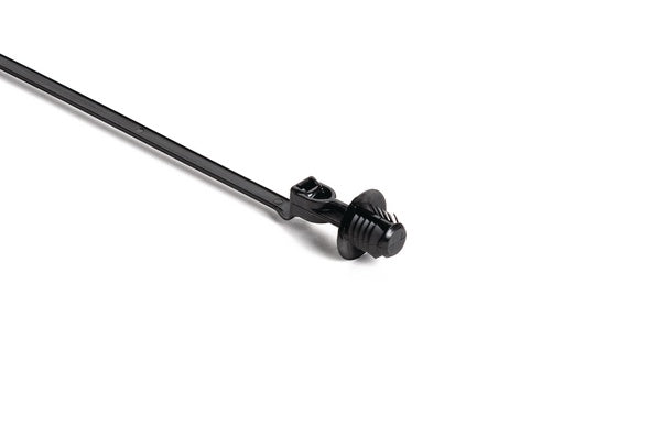 HellermannTyton 157-00217 | 1-Piece Cable Tie/Offset Fir Tree with Disc, 25 mm, FT6, 9.1"L, 50lb Tensile Strength, PA66HIRHS, Black, 1000/pkg