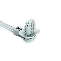 HellermannTyton 157-00225 | 1-Piece Cable Tie/Fir Tree Mount with Disc, 8.5"L, 6.2 - 13.0 mm, PA66HIRHS, Grey, 500/pkg