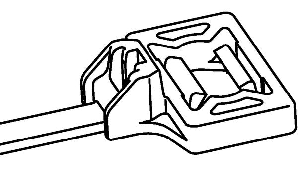 HellermannTyton 157-00226 | Stud Mount Lateral Cable Tie, Stud Diameter .2", 50lbs, 6.0" Long, PA66HS, Black, 500/pkg