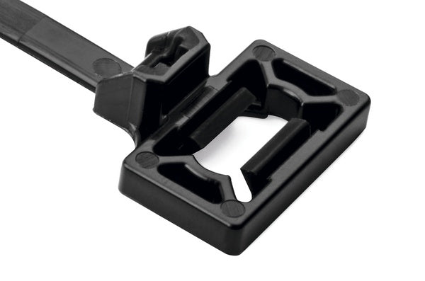 HellermannTyton 157-00226 | Stud Mount Lateral Cable Tie, Stud Diameter .2", 50lbs, 6.0" Long, PA66HS, Black, 500/pkg