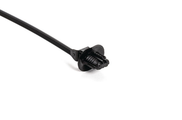 HellermannTyton 157-00232 | 1-Piece Cable Tie/Fir Tree Mount with Disc, 8.6"L, 6.2 - 13.0 mm, PA66HIRHS, Black, 500/pkg