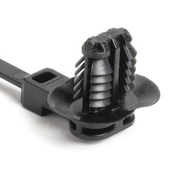 HellermannTyton 157-00249 | 1-Piece Cable Tie/Fir Tree Mount with Disc, 8.5"L, 6.2 - 13.0 mm, PA66HIRHS, Black, 1000/pkg