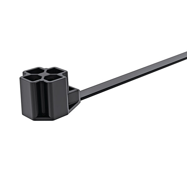 HellermannTyton 157-00290 | M8 Stud Mount Tie, 7.5" Tie, 80lb Tensile Strength, PA66HIRHS, Black, 3000/pkg