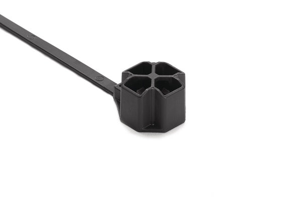 HellermannTyton 157-00292 | M12 Stud Mount Tie, 7.5" Tie, 80lb Tensile Strength, PA66HIRHS, Black, 3000/pkg