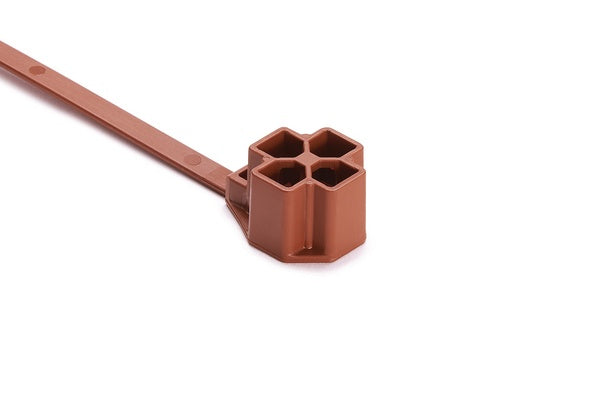 HellermannTyton 157-00294 | M10 Stud Mount Tie, 7.5" Tie, 80lb Tensile Strength, PA46, Brown, 2000/pkg