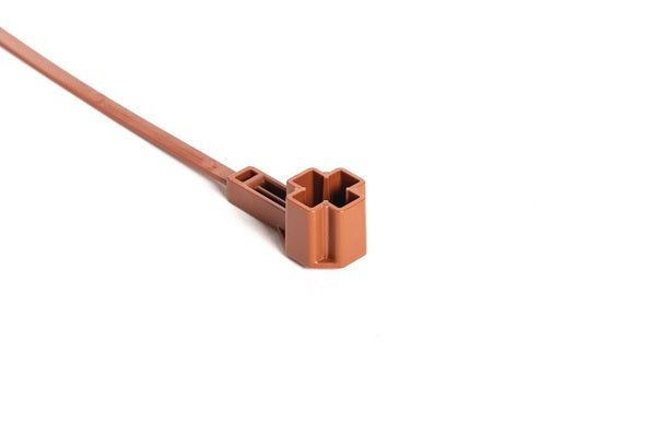 HellermannTyton 157-00328 | Offset M8 Stud Mount Tie, 7.5" Tie, 50lb Tensile Strength, PA46, Brown, 3000/pkg