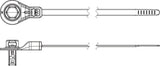 HellermannTyton 157-00329 | Blind Hole Mount Cable Tie, Offset, 8"L, 0.25" Thread/Non-Thread Hole, 50Lb, Pa66Hs, Black, 500/Bg