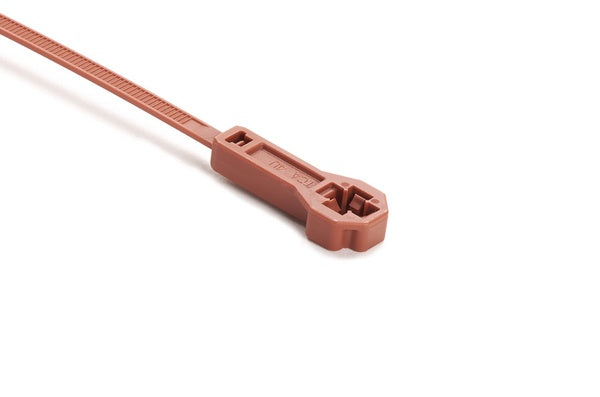 HellermannTyton 157-00338 | Offset Low-Profile M6/M5 Stud Mount Tie, 7.5" Tie, 50lb Tensile Strength, PA66HIRHS, BK, 3000/pkg