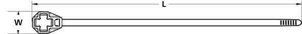 HellermannTyton 157-00340 | Low-Profile M8 Stud Mount Tie, 7.5" Tie, 80lb Tensile Strength, PA66HIRHS, Black, 3000/pkg