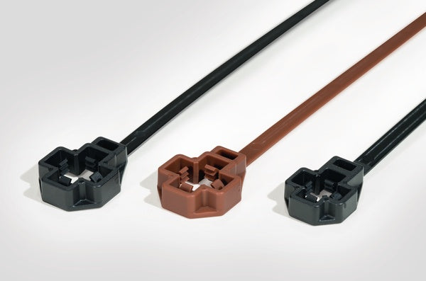 HellermannTyton 157-00340 | Low-Profile M8 Stud Mount Tie, 7.5" Tie, 80lb Tensile Strength, PA66HIRHS, Black, 3000/pkg