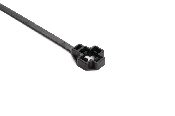 HellermannTyton 157-00342 | Low Profile M10 Stud Mount Tie, 7.5" Tie, 80Lb Tensile Strength, Pa66Hirhsuv, Black, 2500/Pkg