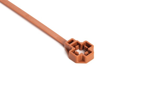 HellermannTyton 157-00343 | Low-Profile M10 Stud Mount Tie, 7.5" Tie, 80lb Tensile Strength, PA46, Brown, 3500/pkg
