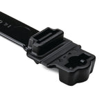 HellermannTyton 157-00402 | Wide Strap Cable Tie With .25" Stud Mount, 15.7" Long, 0.5" Wide, Pa66Hirhsuv, Black, 300/Bg