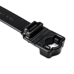 HellermannTyton 157-00404 | Wide Strap Cable Tie with .38" Stud Mount, 12.7" Long, .5" Wide, PA66HIRHSUV, Black, 300/Bag
