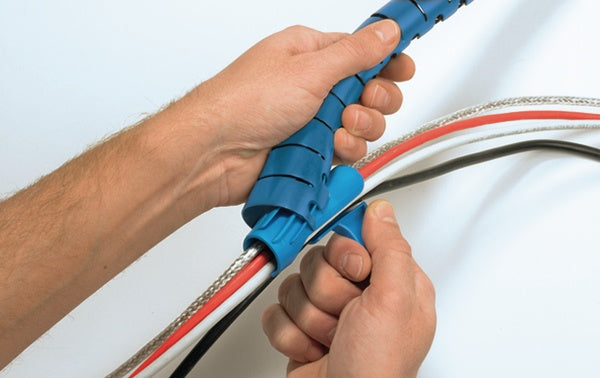 HellermannTyton 161-66100 | Helawrap Metal-Content, HWPPMC16, .63" Dia, PP/SS, Blue, 82 ft/roll