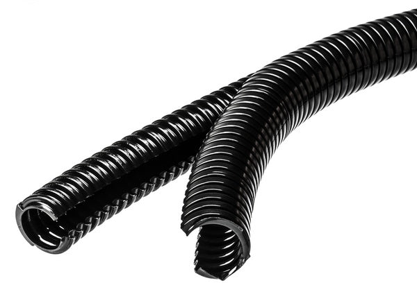 HellermannTyton 166-11810 | Helaguard Non-Metallic Conduit, Double Slit, Std Wt, 0.75" Dia, Nylon Pa6, Black, 164 Ft/Std. Reel
