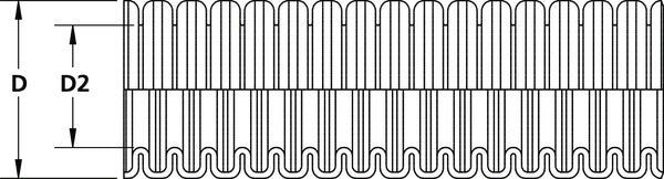 HellermannTyton 166-11812 | Helaguard Non-Metallic Conduit, Double Slit, Std Wt, 1.25" Dia, Nylon Pa6, Black, 82 Ft/Std. Reel