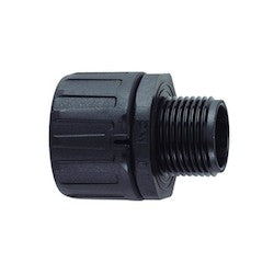 HellermannTyton 166-90321 | HelaGuard Non-Metallic IP66 Fitting, Straight, M20 Thread, 0.38" Dia, PA66, Black, 10/pkg
