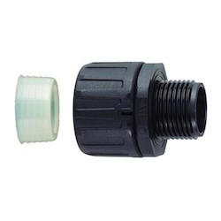 HellermannTyton 166-90119 | HelaGuard Non-Metallic IP68 Fitting, Straight, 0.5" NPT Thread, 0.50" Dia, PA66, Black, 10/pkg