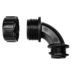 HellermannTyton 166-90126 | Helaguard Non-Metallic Ip65 Fitting, 45-Elbow, Npt Thread, 0.75" Dia, Pa66, Black, 10/Pkg