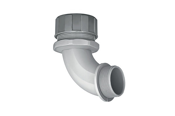 HellermannTyton 166-90129 | Helaguard Non-Metallic Ip65 Fitting, 90-Elbow, Npt Thread, 0.50" Dia, Pa66, Black, 10/Pkg