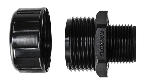 HellermannTyton 166-90133 | Helaguard Non-Metallic Ip65 Fitting, Straight, Npt Thread, 0.38" Dia, Pa66, Black, 10/Pkg
