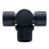 HellermannTyton 166-90175 | Helaguard Non-Metallic Ip66 Fitting, T-Connector, 0.75" Dia, Pa66, Black, 3/Pkg