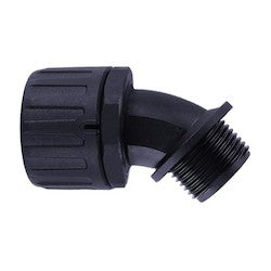HellermannTyton 166-90331 | Helaguard Non-Metallic Ip66 45 Degree Elbow, 1/2" Npt Thread, 0.38" Dia, Black, 10/Pkg