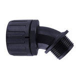 HellermannTyton 166-90331 | Helaguard Non-Metallic Ip66 45 Degree Elbow, 1/2" Npt Thread, 0.38" Dia, Black, 10/Pkg