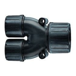 HellermannTyton 166-90372 | HelaGuard Non-Metallic IP68 Fitting, Y-Divider, 3/4" reduce to 1/2", 0.75" Dia, PA66, Black, 3/pkg