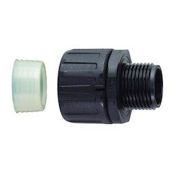 HellermannTyton 166-90455 | HelaGuard Non-Metallic IP68 Fitting, Straight, 0.5" NPT Thread, 0.38" Dia., PA66, Black, 10/pkg