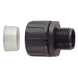 HellermannTyton 166-90775 | HelaGuard Non-Metallic IP68 Fitting, Straight, 2.0" NPT Thread, 2.00" Dia., PA66, Black, 1/pkg