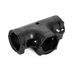 HellermannTyton 167-00206 | Hinged Convoluted Loom Tubing T-Fitting, L- 1.0" x C- 1.0" x R- 1.0", PP, Black, 132/pkg