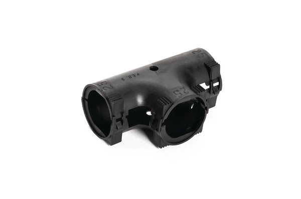 HellermannTyton 167-00206 | Hinged Convoluted Loom Tubing T-Fitting, L- 1.0" x C- 1.0" x R- 1.0", PP, Black, 132/pkg