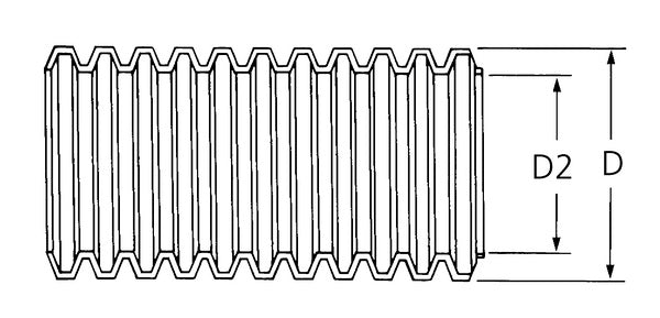 HellermannTyton 169-60018 | Convoluted Tubing, Slit, .38" Dia, PA6, Black with Gray Stripe, 100ft/box