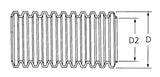 HellermannTyton 169-60019 | Convoluted Tubing, Slit, .5" Dia, PA6, Black with Gray Stripe, 100 ft/pkg