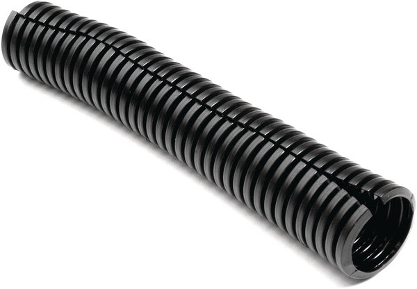 HellermannTyton 169-60019 | Convoluted Tubing, Slit, .5" Dia, PA6, Black with Gray Stripe, 100 ft/pkg