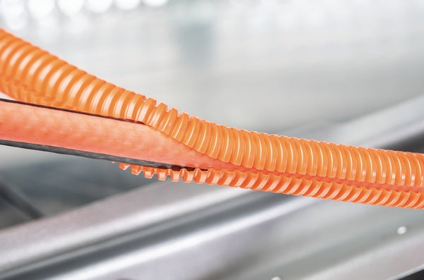 HellermannTyton 169-60533 | Convoluted Tubing, Slit, 0.75" Dia, Pe, Red, 550 Ft/Carton