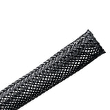 HellermannTyton 170-03001 | Braided Sleeving, Expandable, .5" Dia, PET, Black, 100 ft/reel