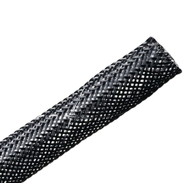 HellermannTyton 170-03007 | Braided Sleeving, Expandable, Flame Retardant, 0.5" Dia, Pet, Black, 100 Ft/Reel