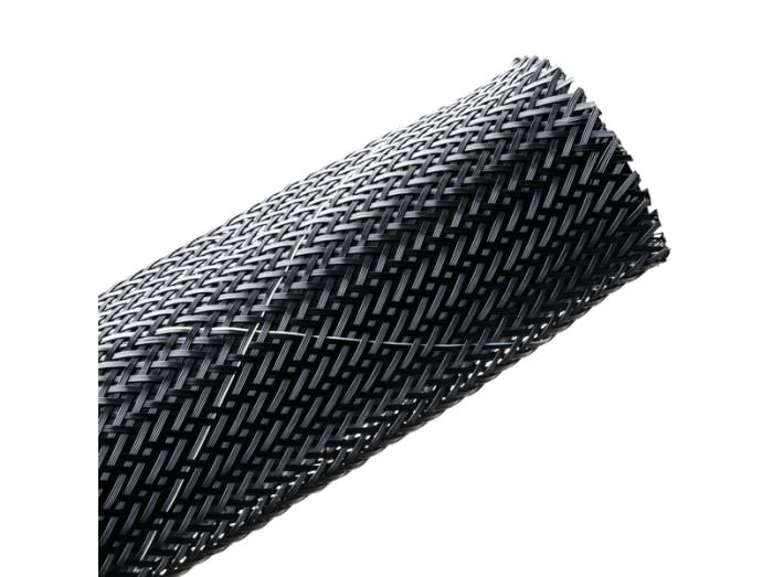 HellermannTyton 170-03208 | Braided Sleeving, Expandable, Flame Retardant, 0.75" Dia, Pet, Black, 1300 Ft/Reel