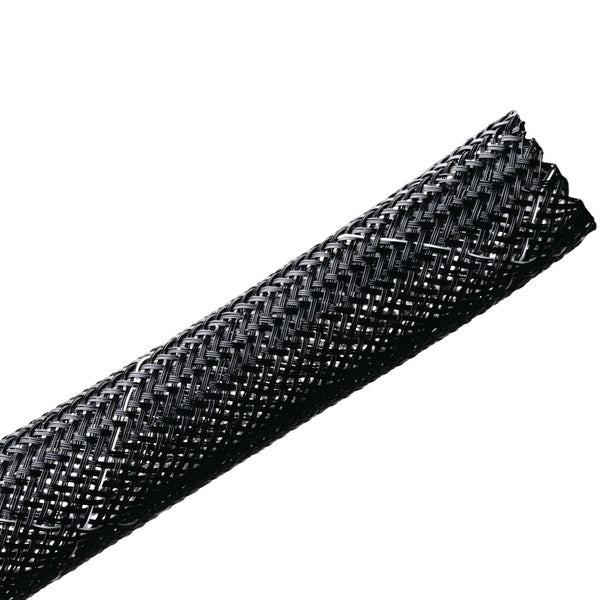 HellermannTyton 170-03011 | Braided Sleeving, Expandable, Flame Retardant, 1.5" Dia, Pet, Black, 40 Ft/Reel