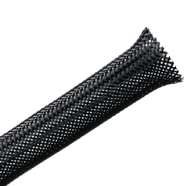 HellermannTyton 170-03012 | Braided Sleeving, Expandable, Fray Resistant, 0.5" Dia, Pet, Black, 100 Ft/Reel