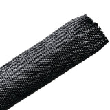HellermannTyton 170-03015 | Braided Sleeving, Expandable, Fray Resistant, 1.25" Dia, Pet, Black, 50 Ft/Reel