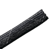 HellermannTyton 170-03017 | Braided Sleeving, Expandable, Fray Resistant, Flame Retardant, 0.5" Dia, Pet, Black, 100 Ft/Reel