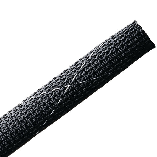 HellermannTyton 170-03018 | Braided Sleeving, Expandable, Fray Resistant, Flame Retardant, 0.75" Dia, Pet, Black, 75 Ft/Reel