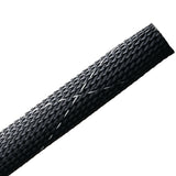 HellermannTyton 170-03018 | Braided Sleeving, Expandable, Fray Resistant, Flame Retardant, 0.75" Dia, Pet, Black, 75 Ft/Reel