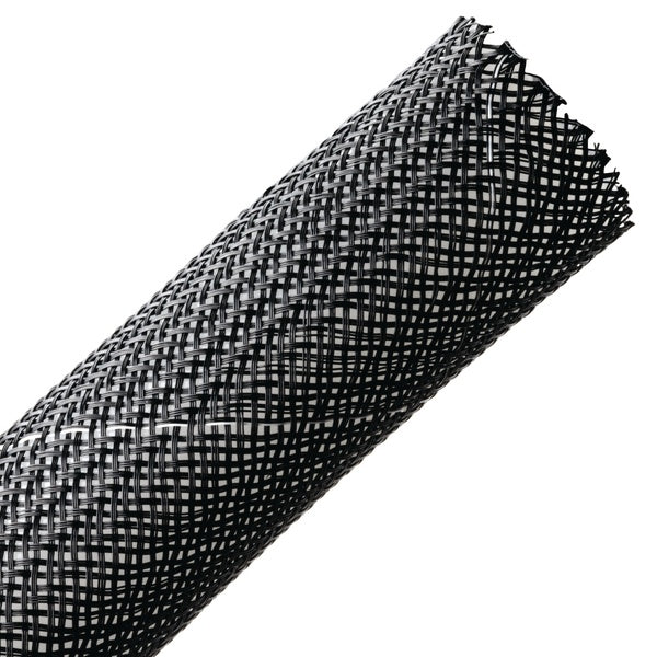 HellermannTyton 170-03019 | Braided Sleeving, Expandable, Fray Resistant, Flame Retardant, 1" Dia, Pet, Black, 50 Ft/Reel