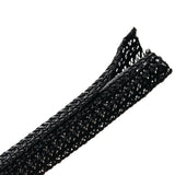 HellermannTyton 170-03037 | Braided Sleeving, Split Wrap, .25" Dia, PET, Black, 100 ft/reel